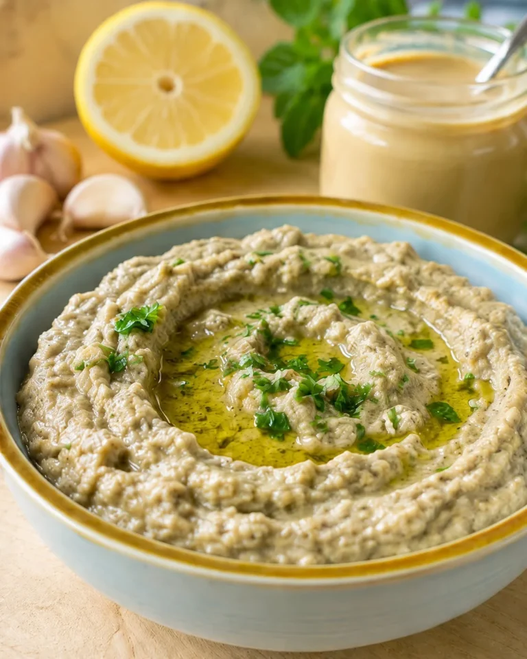 Pateu de vinete coapte cu tahini și mentă 🍆 Iese cremos