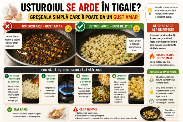 🧄 Usturoiul se arde în tigaie? Greșeala simplă care îi poate da un gust amar
