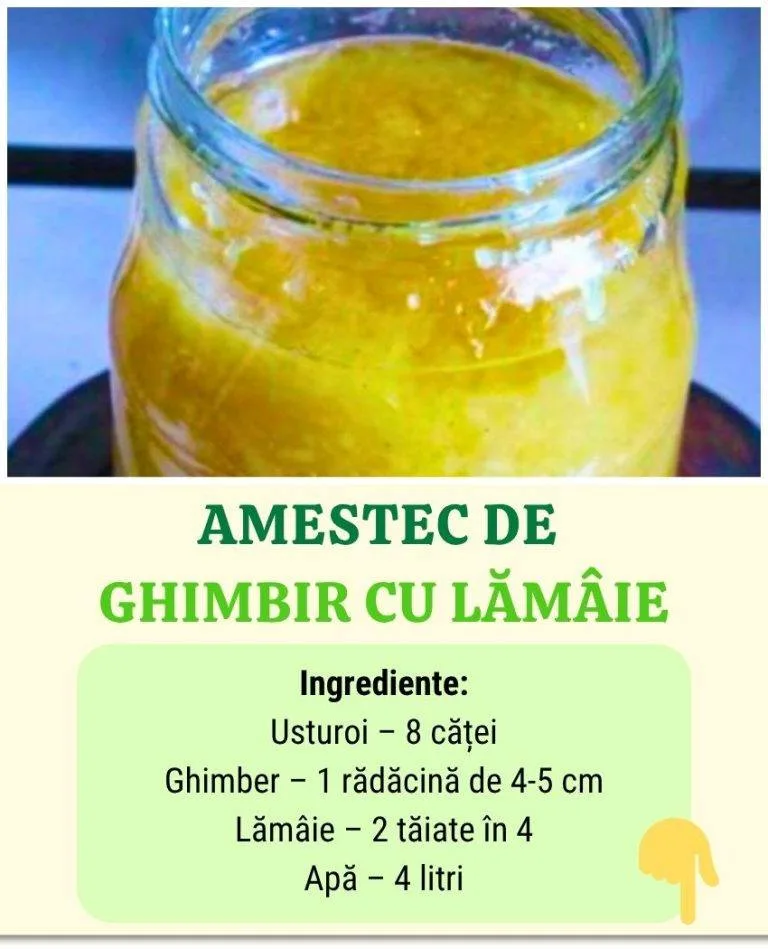 Amestec de ghimbir, lămâie și usturoi la borcan — tonic tradițional