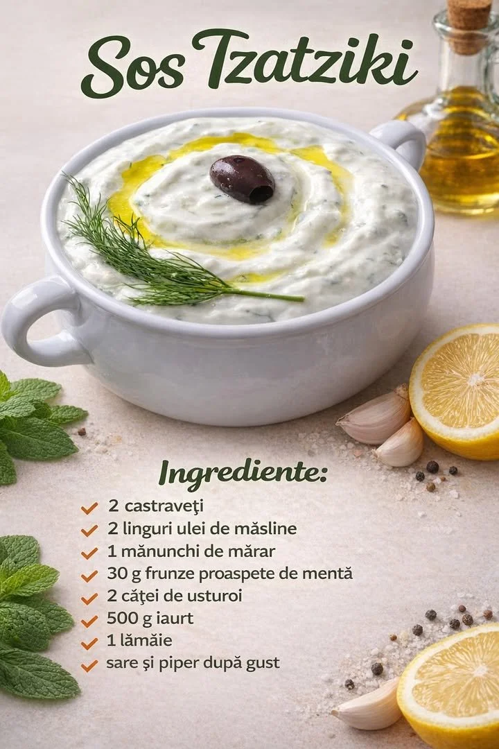 Sosul Tzatziki este un companion perfect pentru cele mai multe feluri de mâncare, aducând cu sine o notă de prospețime și un gust inconfundabil. Am descoperit această rețetă simplă și delicioasă, în timp ce căutam o modalitate de a intensifica aromele preparatelor grecești. Fie că urmează un grătar de vară sau o cină liniștită în familie, sosul Tzatziki este întotdeauna o alegere inspirată.