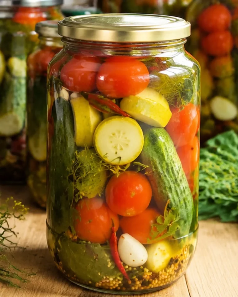 Murături asortate la borcan cu legume de vară 🫙🥒