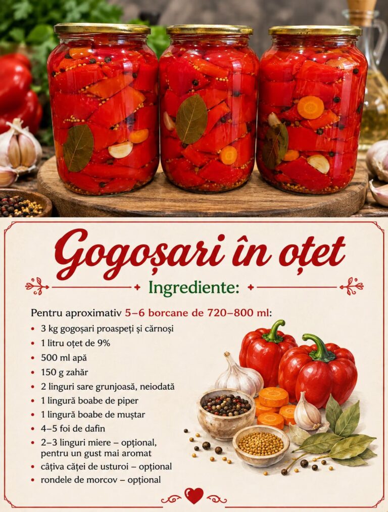 Gogoșari în oțet – crocanți, aromați și perfecți pentru iarnă