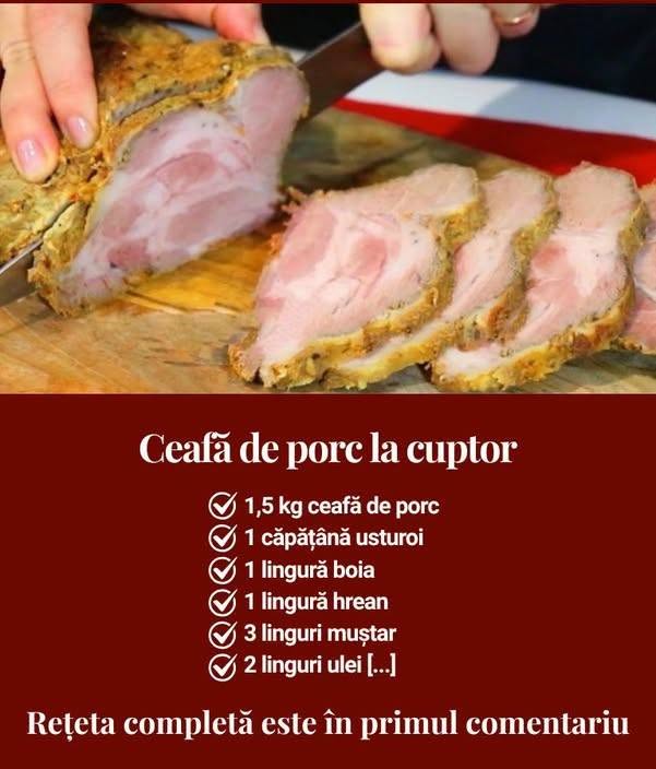 🍖🥘 Ceafă de porc fragedă și rumenă, la cuptor 🧅🤎 Rețeta mai jos 👇