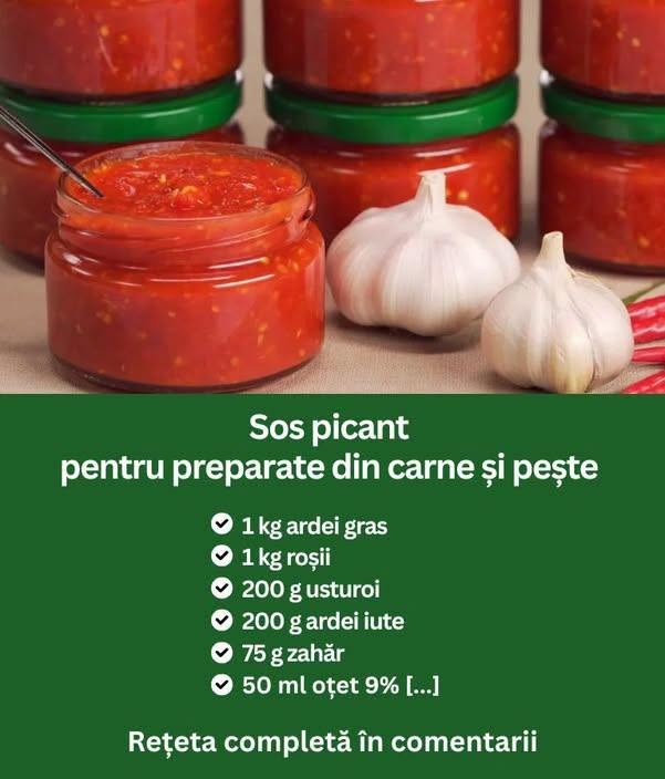 🌶️🥣 Sos picant pentru preparate din carne și pește 🥩🐟 Rețeta mai jos 👇