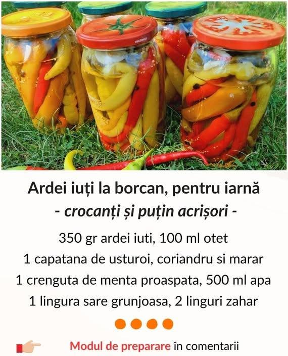 Ingrediente necesare pentru ardeii iuti murati