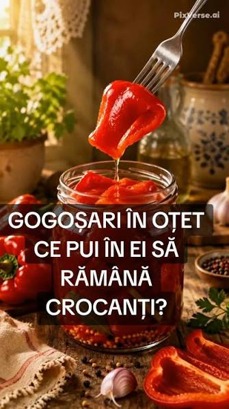 Gogoșari în oțet pentru iarnă – cum îi păstrezi crocanți și aromați 🌶️
