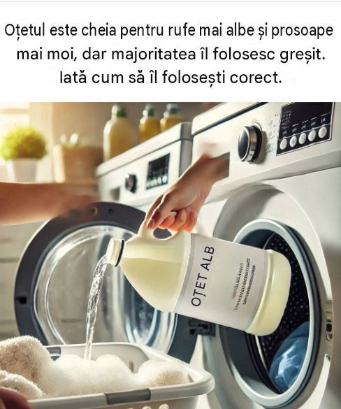 Oțetul: Secretul pentru rufe mai albe și prosoape mai moi